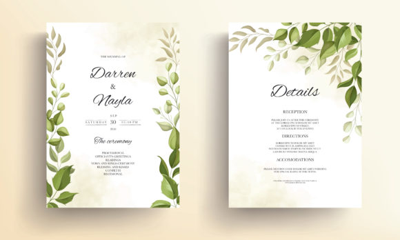 Download Wedding Invitation Card Leaf Design - Design Collection