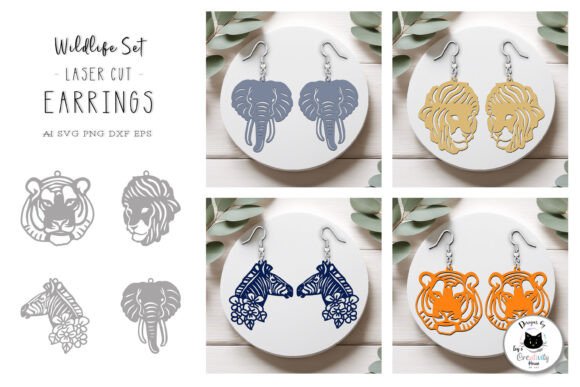 Download Wild Animal Earrings Laser Cut Designs - Design Collection