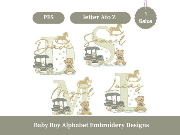 Download Baby Boy Alphabet Embroidery Design a-Z - Design Collection