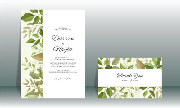 Download Wedding Invitation Card Leaf Design - Design Collection