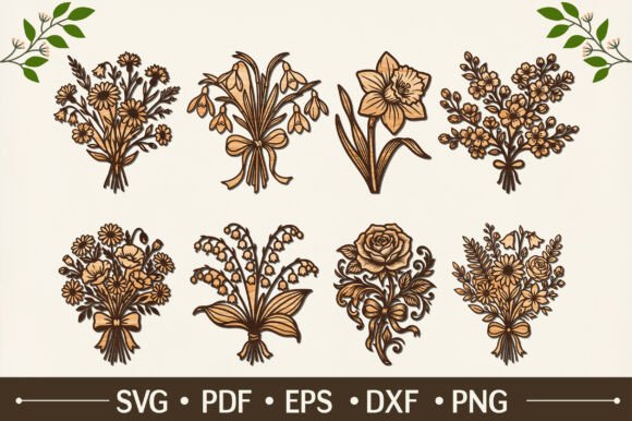 Download 8 Flower Arrangement Laser Cut Designs - Design Collection