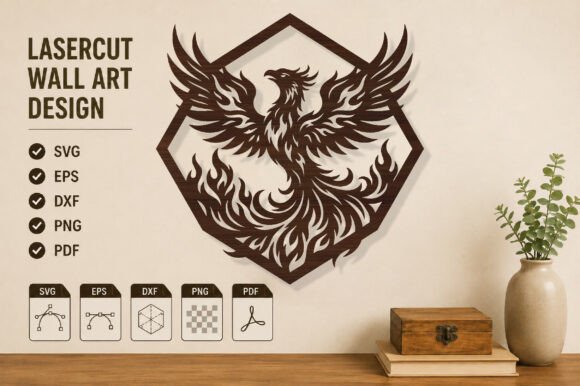 Download Phoenix Wall Art Laser Cut Design - Design Collection