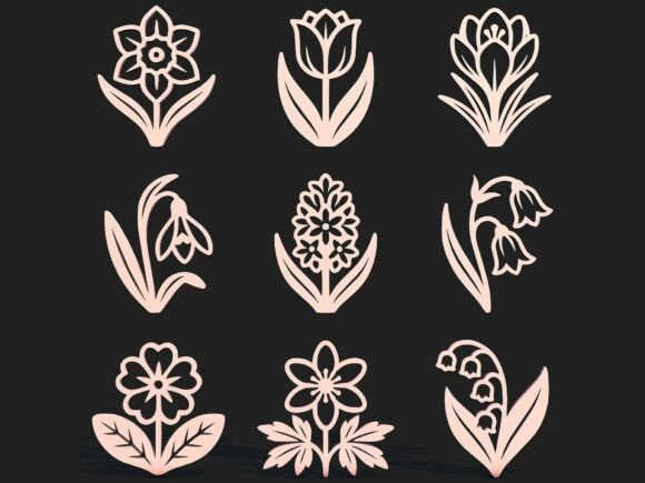 Download Spring Flowers SVG + STL Design Pack - Design Collection