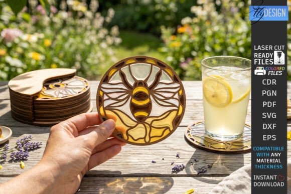 Download Stained Glass Coasters Laser Cut Design - Design Collection