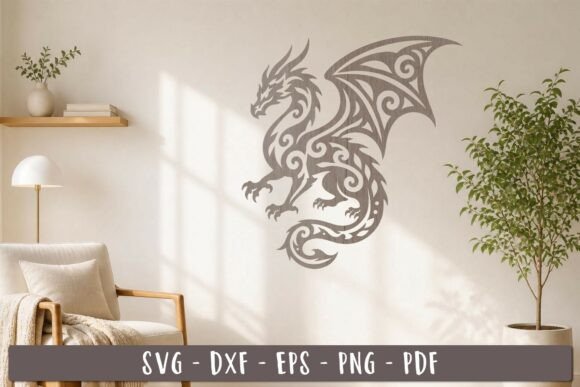 Download Dragon Wall Decor SVG Laser Cut Design - Design Collection
