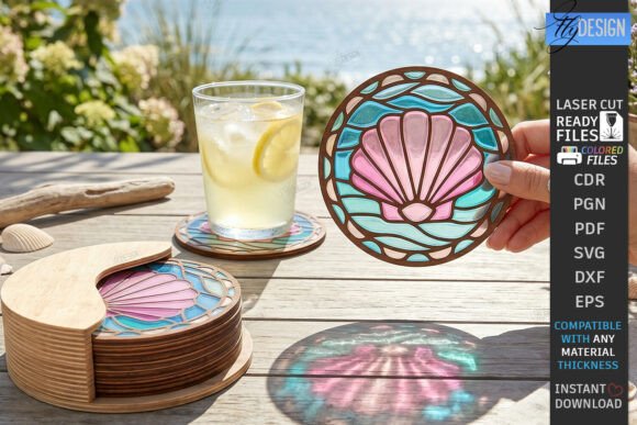 Download Stained Glass Coasters Laser Cut Design - Design Collection