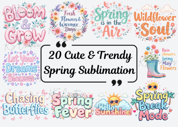 Download 20 Cute &amp; Trendy Spring Sublimation - Trendy Collection