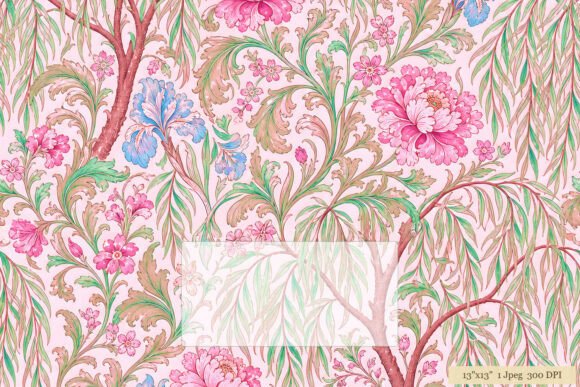 Download William Morris Pink Floral Pattern - Premium Bundle