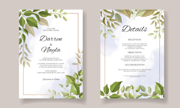Download Wedding Invitation Card Leaf Design - Design Collection