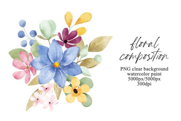 Download Watercolor Flowers, Floral Composition. - Watercolor flowers Collection