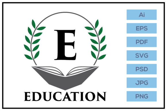 Download Education Logo with Book and Leaf Design - Design Collection