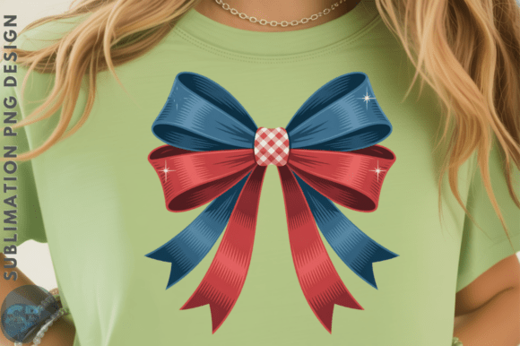 Download Red &amp; Blue Plaid Ribbon Bow PNG Design - Design Collection