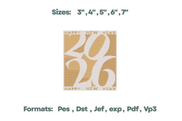 Download 2026 Gold Block New Year Design - Design Collection