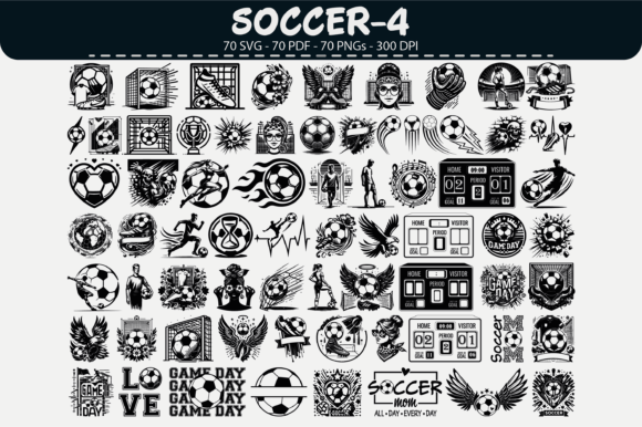 Download Soccer Action Set – 70 Designs - Design Collection