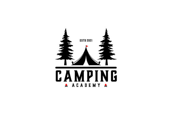Download Camping Logo Tent, Fire and Wood Design - Design Collection