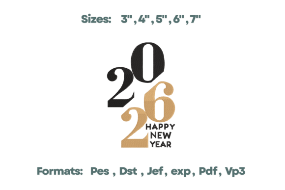 Download 2026 Stacked Modern New Year Design - Design Collection